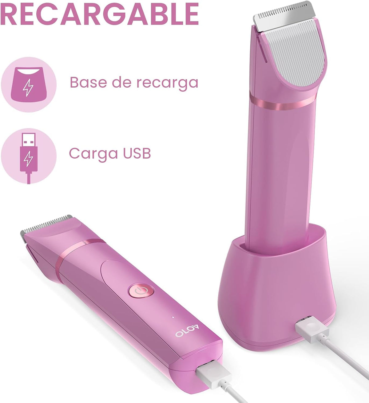 OLOV Recortadora eléctrica de pelo corporal, recortadora de ingle p...
