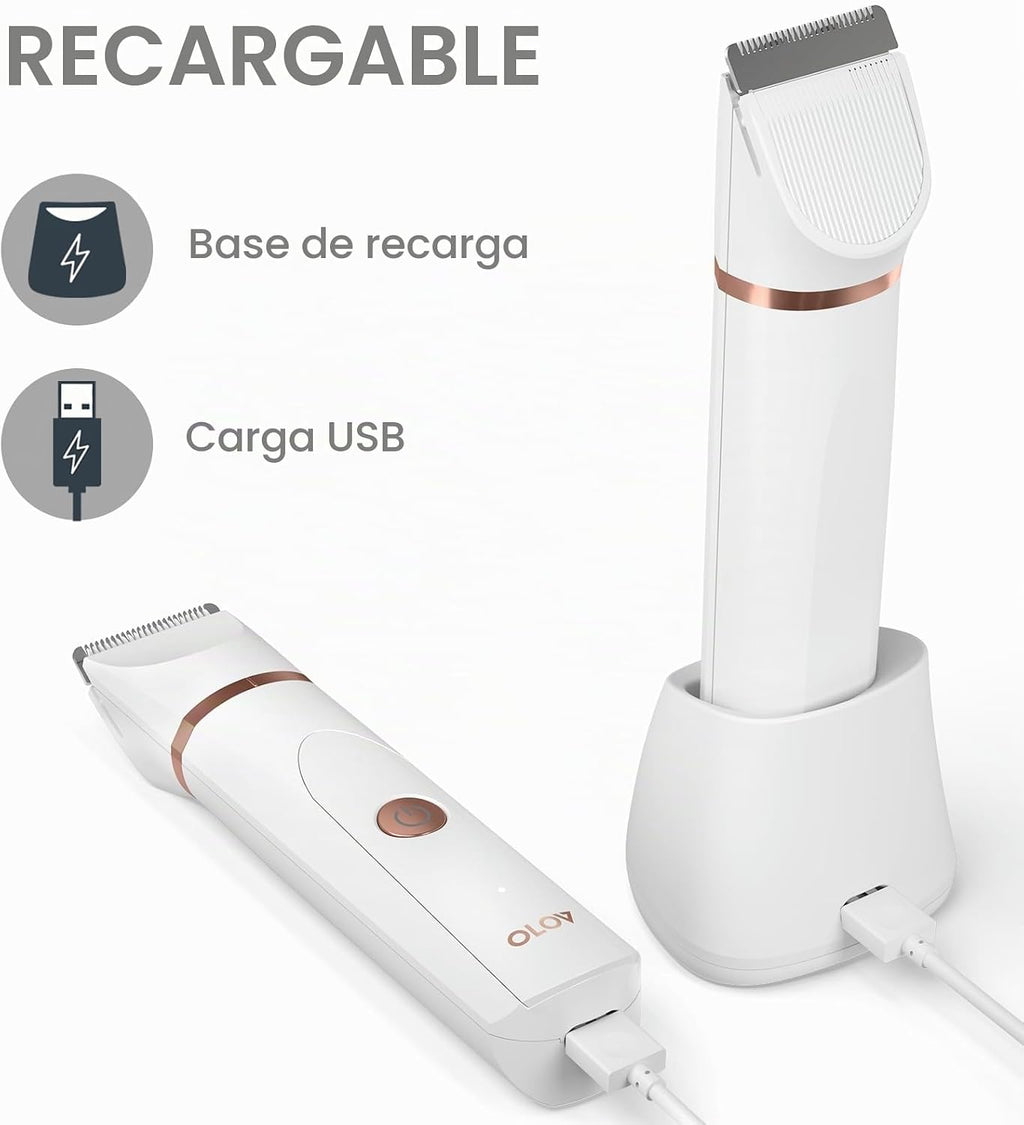 OLOV Recortadora eléctrica de pelo corporal, recortadora de ingle p...