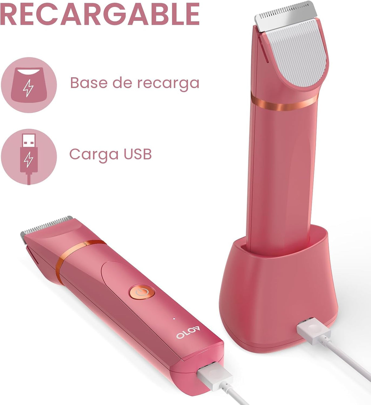 OLOV Recortadora eléctrica de pelo corporal, recortadora de ingle p...