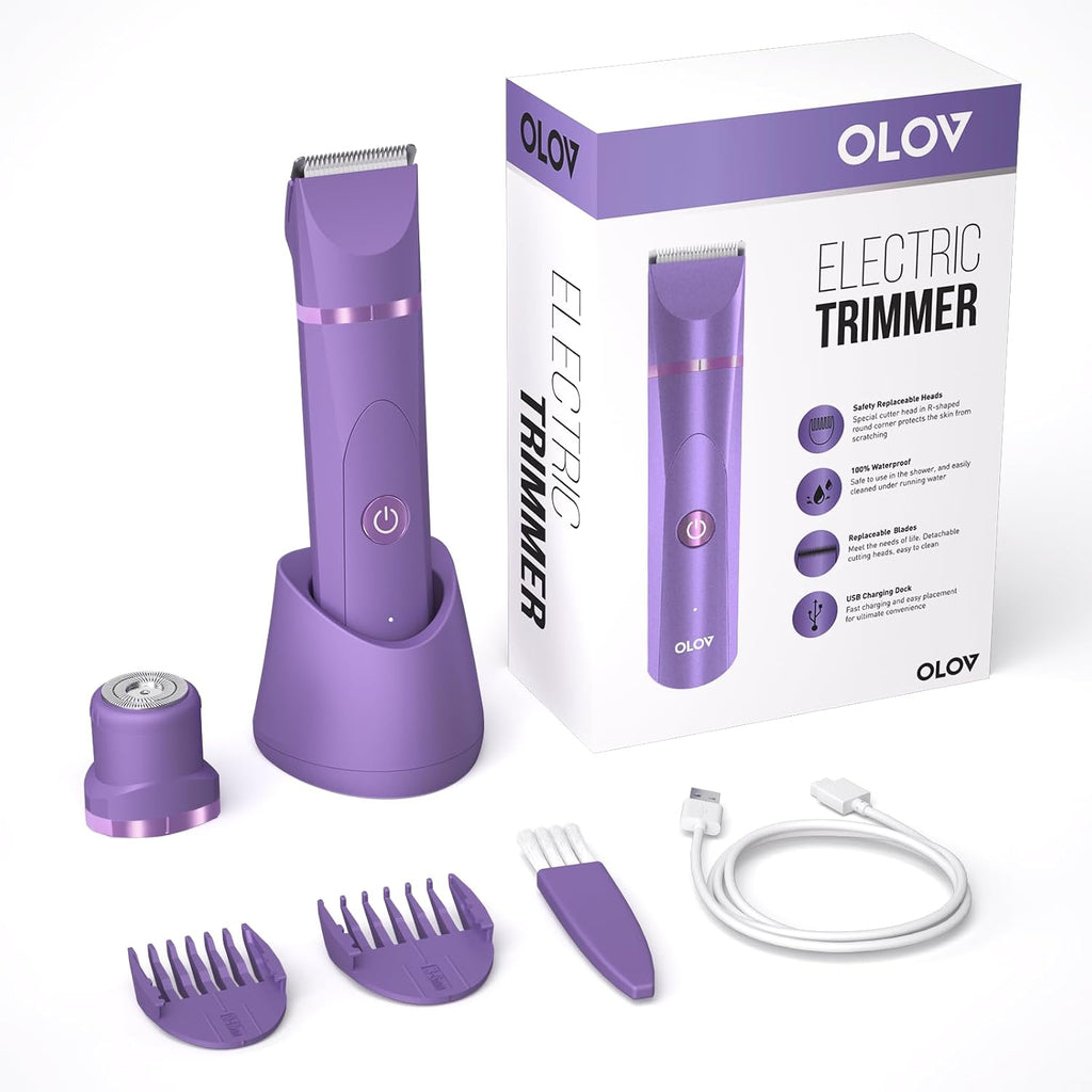 OLOV Recortadora eléctrica de pelo corporal, recortadora de ingle p...