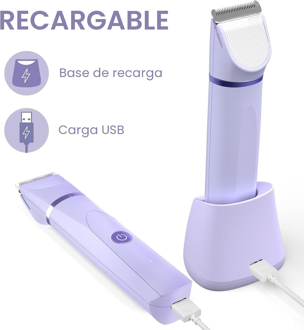 OLOV Recortadora eléctrica de pelo corporal, recortadora de ingle p...