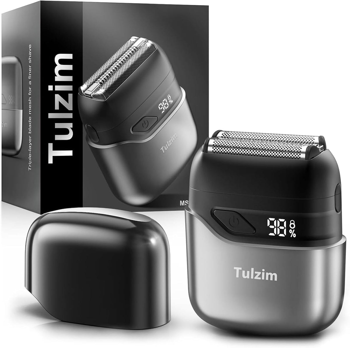 Afeitadora eléctrica de láminas Tulzim: cuchillas 3D y resistente a...