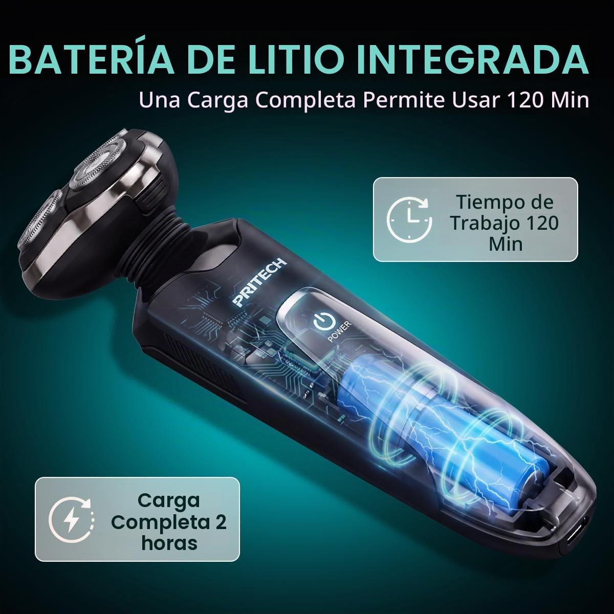 PRITECH Maquinilla de afeitar eléctrica para hombres Rotary Electri...