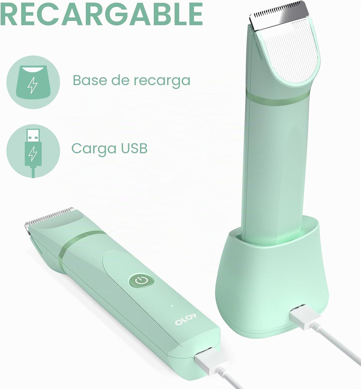 OLOV Recortadora eléctrica de pelo corporal, recortadora de ingle p...
