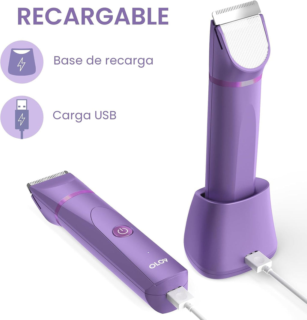 OLOV Recortadora eléctrica de pelo corporal, recortadora de ingle p...