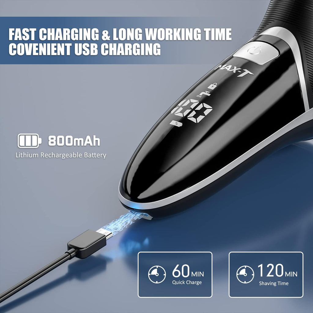 Afeitadora eléctrica para hombres - MAX-T Recargable con cable y si...