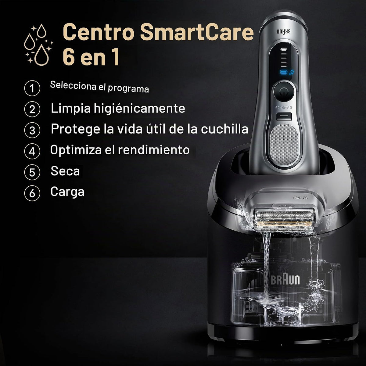 Braun Series 9 PRO+ - Afeitadora eléctrica para hombres, maquinilla...