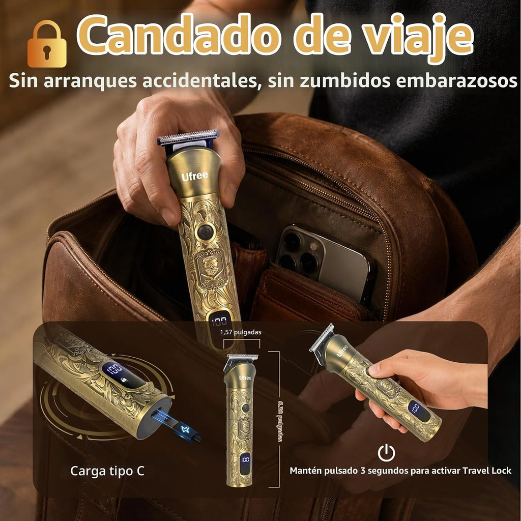 Ufree Recortadora de barba profesional para hombres, maquinilla de...