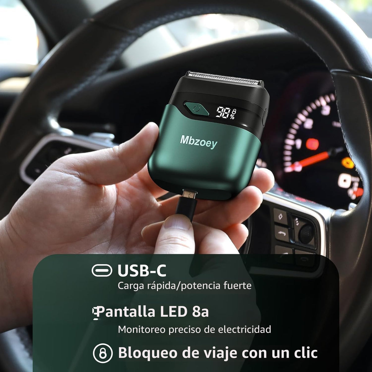 Mbzoey Afeitadoras eléctricas de lámina para hombres: IPX7 resisten...