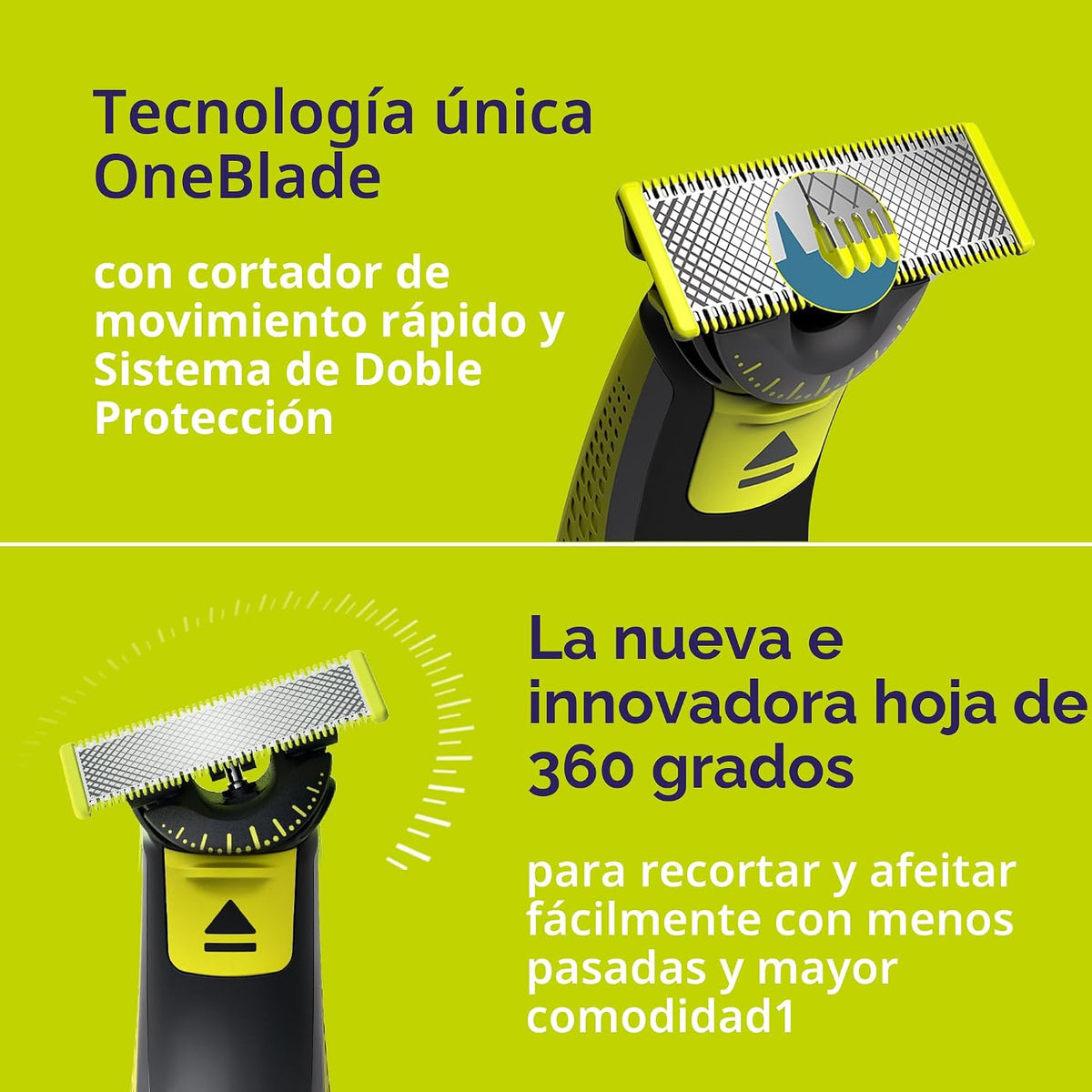 Norelco Philips OneBlade 360 Hybrid Face, recortadora de barba eléc...