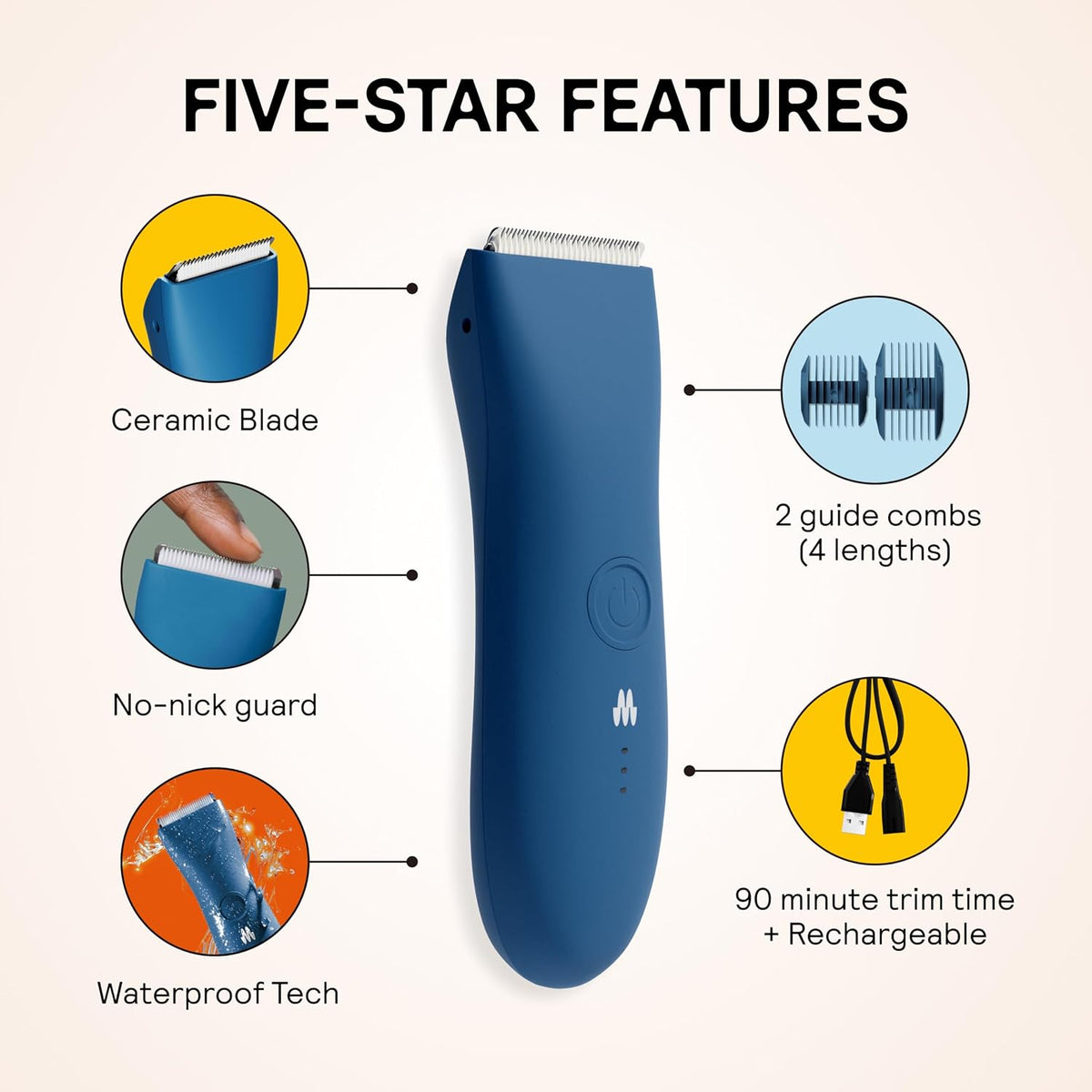 MERIDIAN The Trimmer Original - Recortadora de vello corporal para...