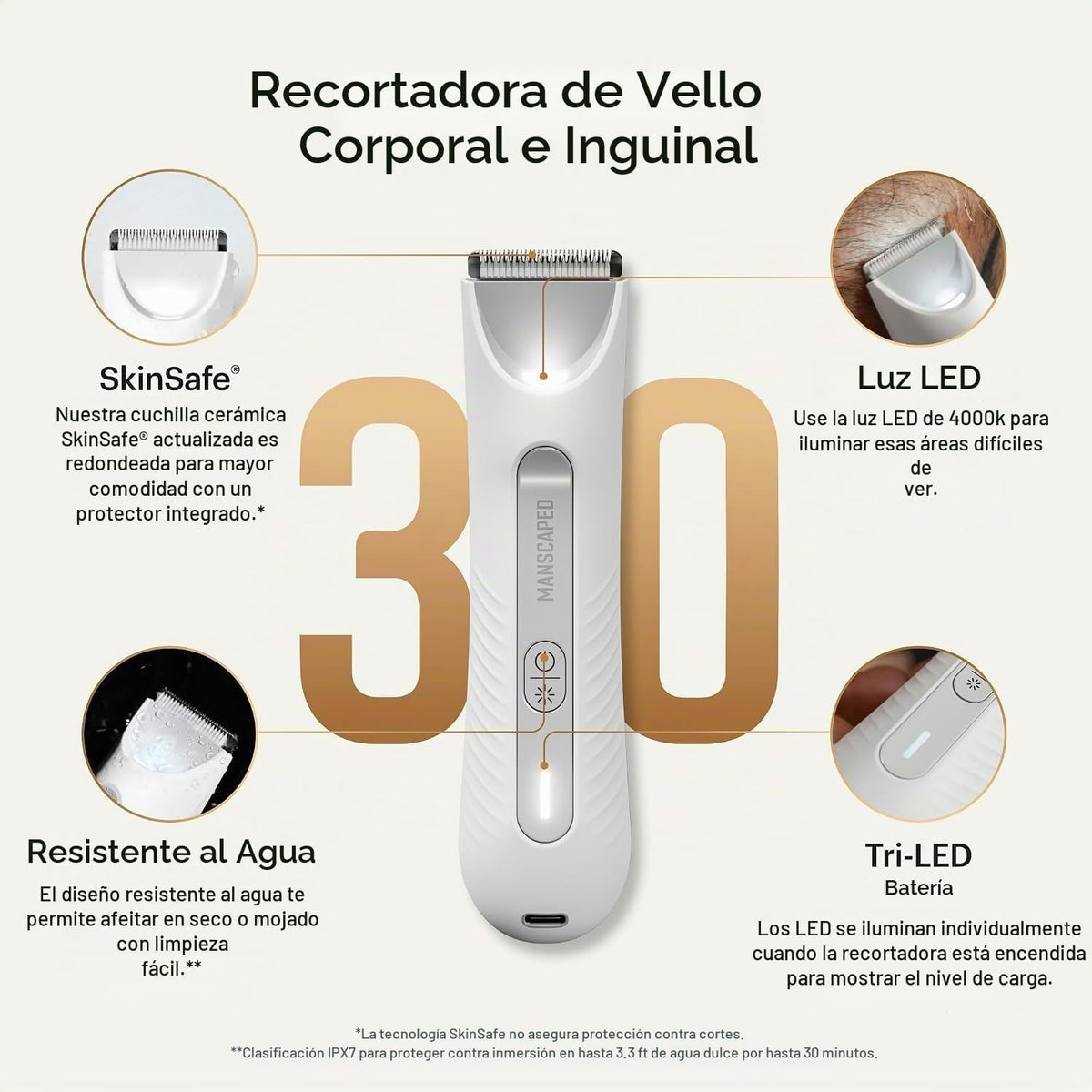 MANSCAPED® The Lawn Mower® 3.0 Plus - Recortadora de vello para ing...