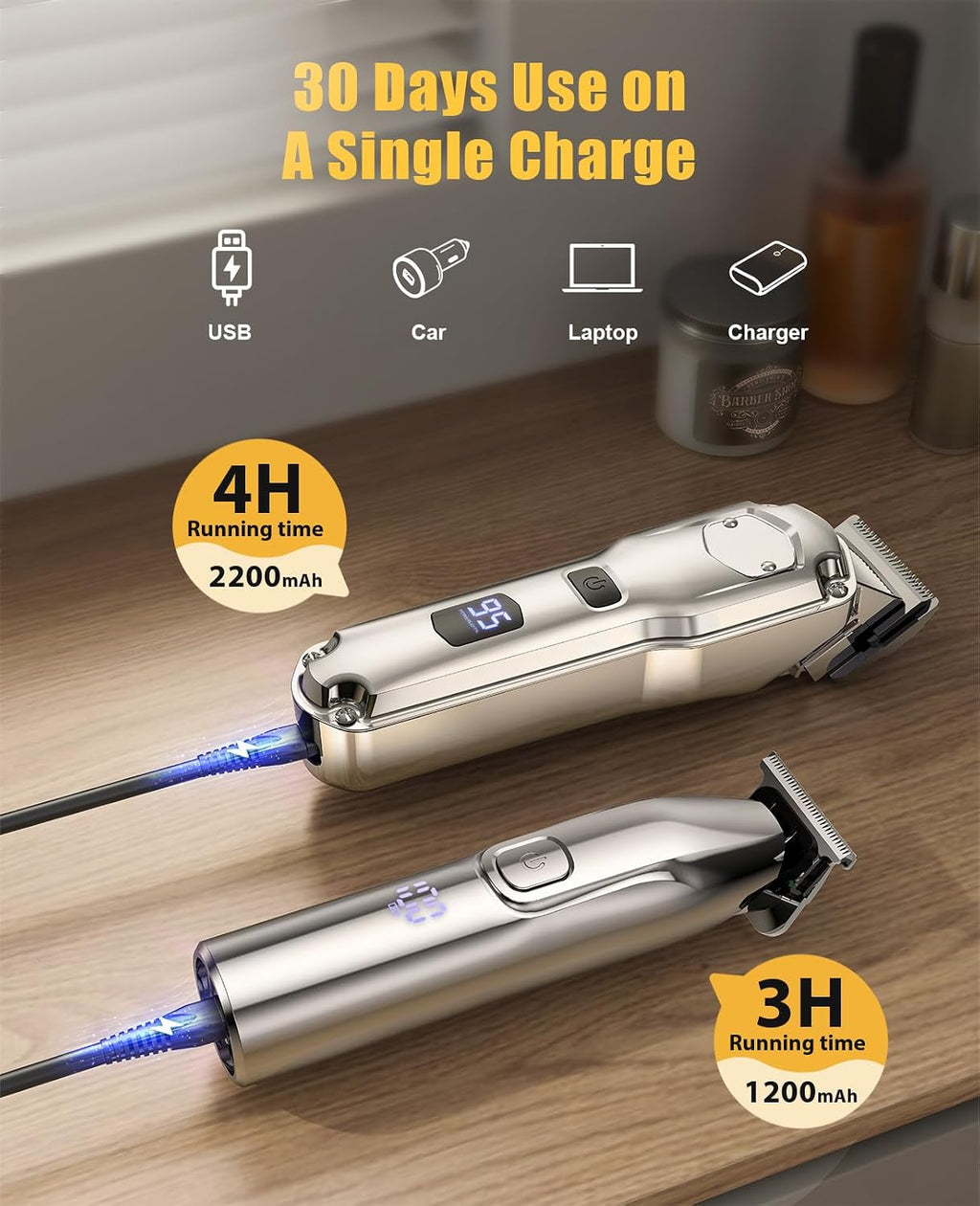 Set de cortapelos y recortadoras Romanda, cortapelos para hombres i...