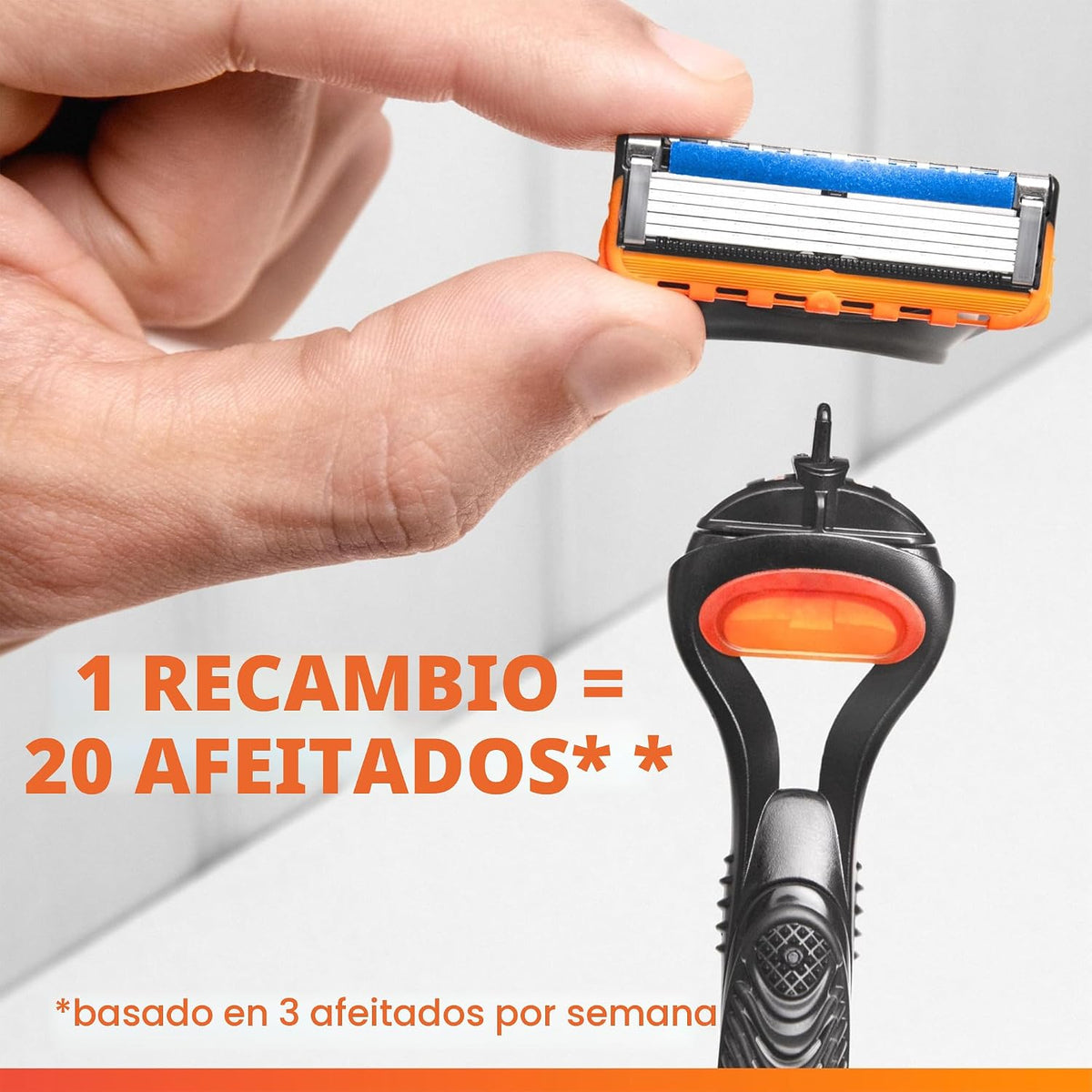 Maquinillas de afeitar Gillette Fusion5 para hombre, 1 afeitadora,...