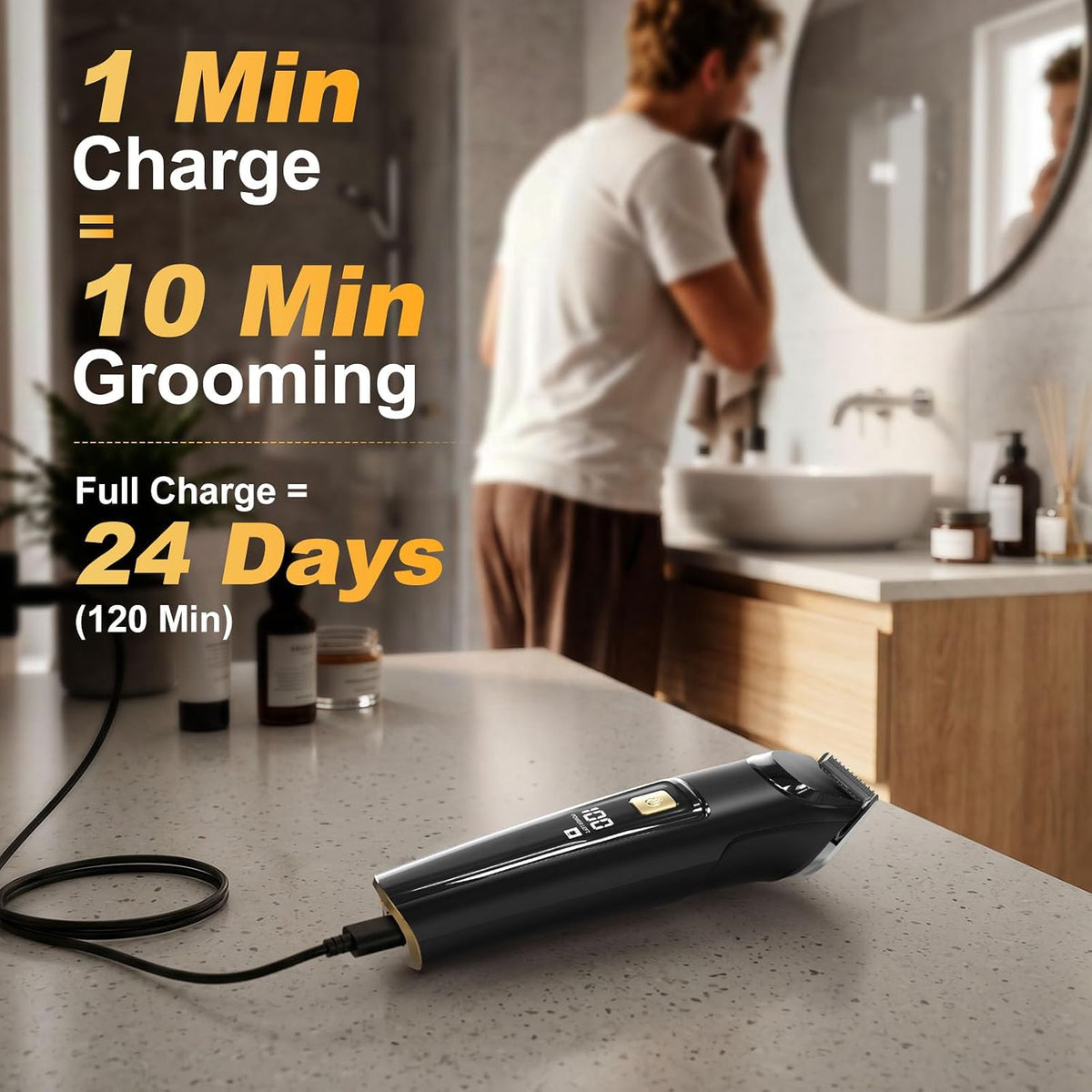 Recortadora de barba para hombres, maquinilla de afeitar eléctrica...