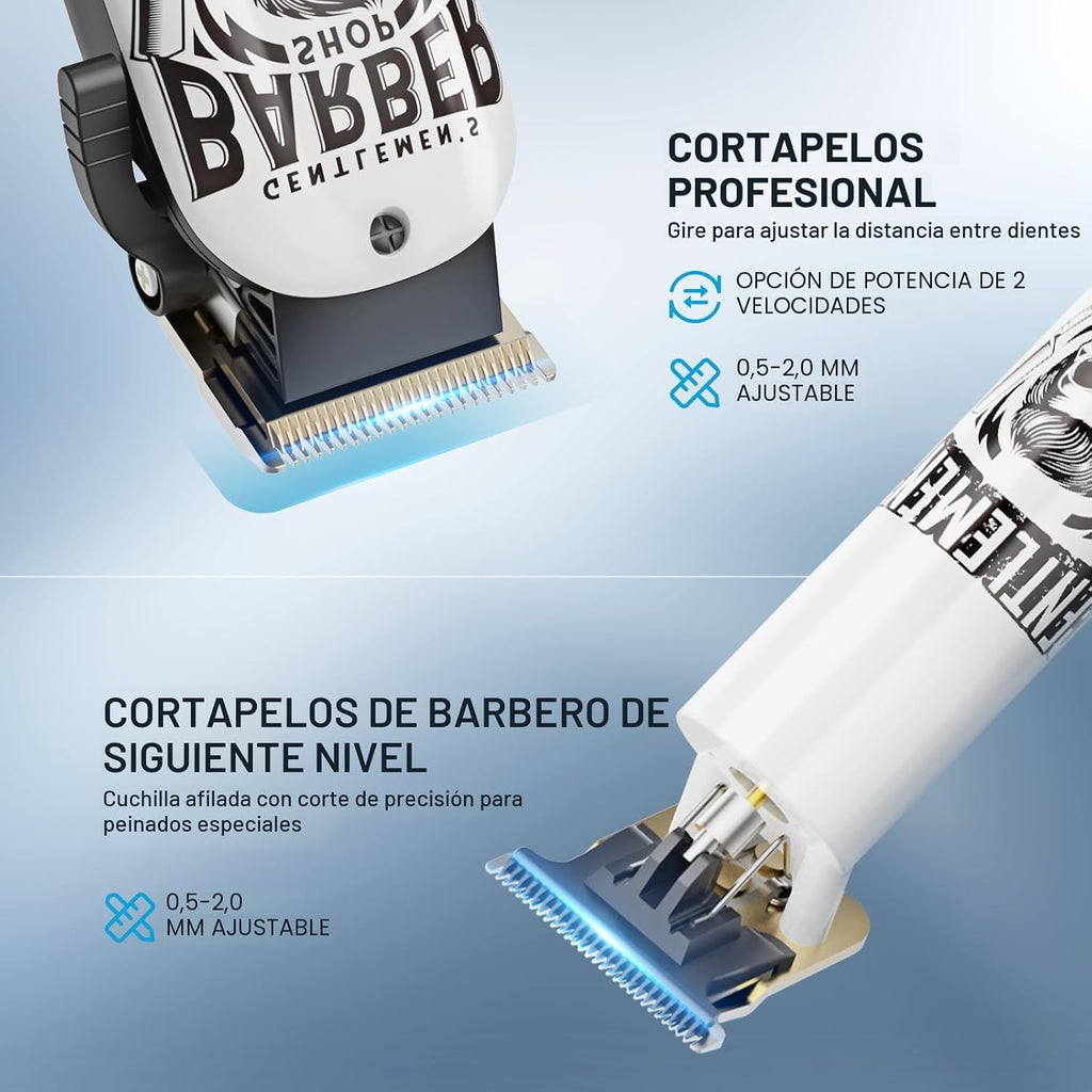 BESTBOMG® Cortapelos para hombres, juego de recortadora, recortador...