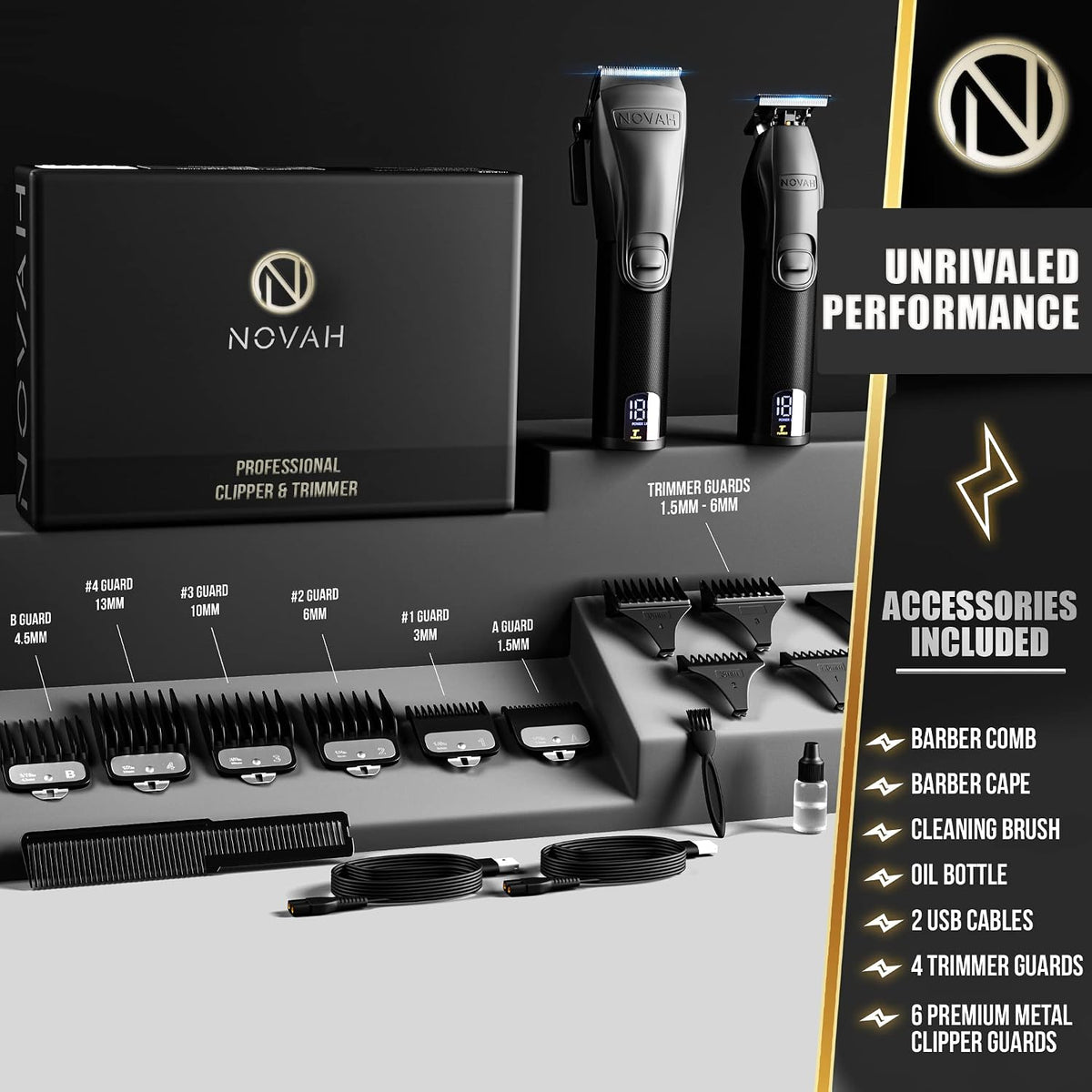 Novah® Cortadoras de Cabello Profesionales para Hombres, Cortadoras...