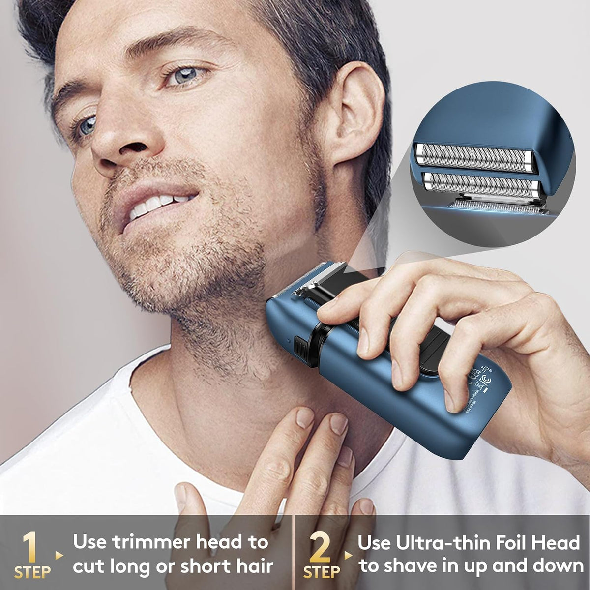 Brightup - Afeitadora eléctrica para hombre, afeitadora eléctrica c...