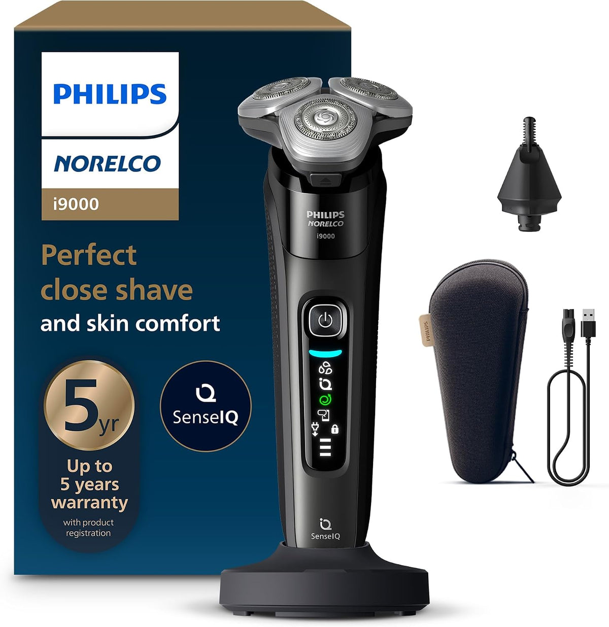 Philips Norelco Shaver i9000, afeitadora eléctrica húmeda y seca, n...