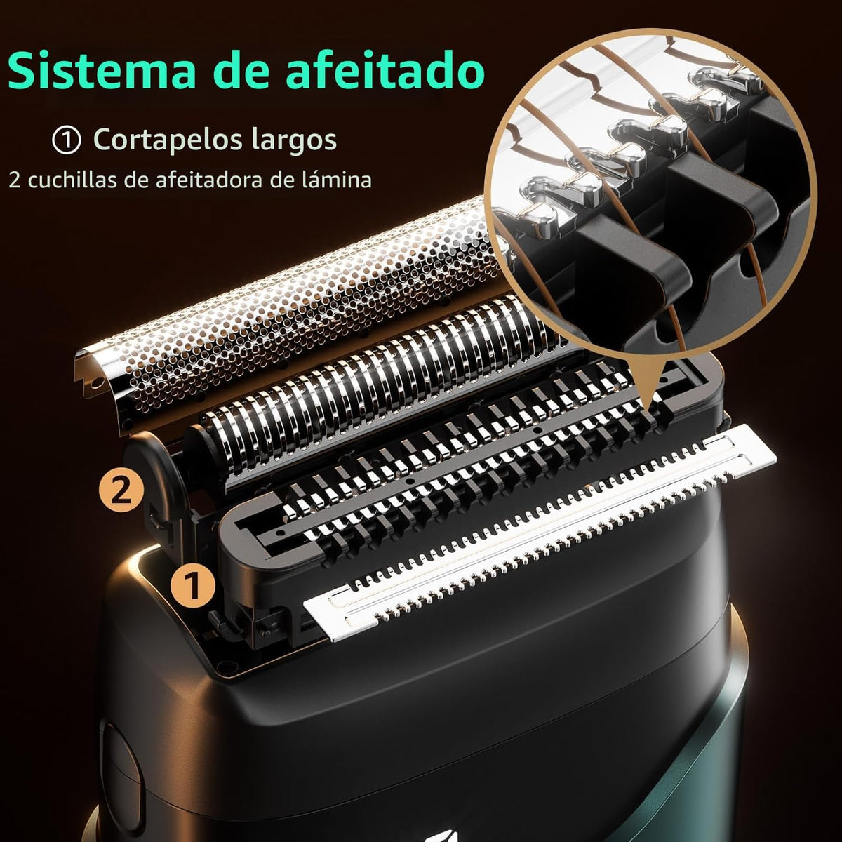 Mbzoey Afeitadoras eléctricas de lámina para hombres: IPX7 resisten...