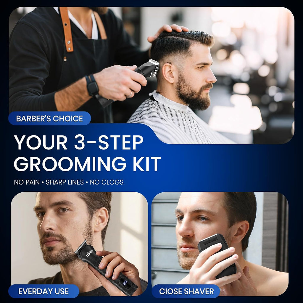 Ufree Cortadora de pelo para hombres, recortadora de barba, afeitad...