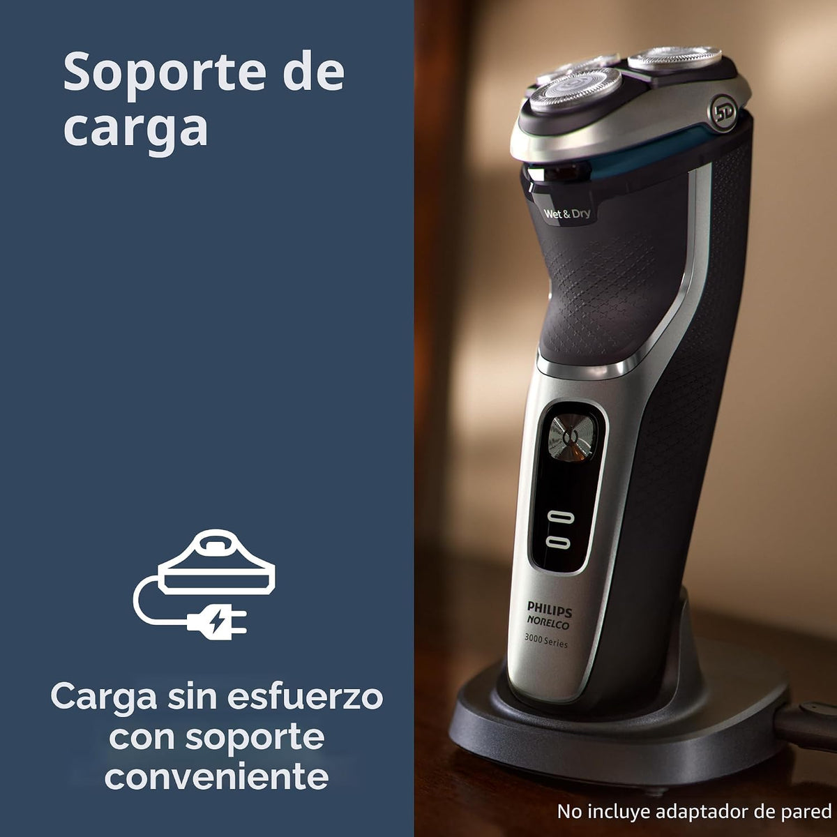 Philips Norelco Shaver 3900 Series, afeitadora eléctrica húmeda y s...