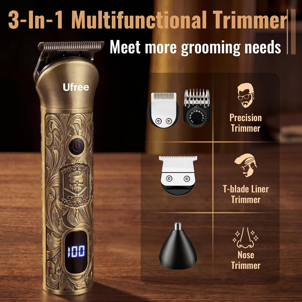 Ufree Cortadora de pelo para hombres, recortadora de barba, afeitad...