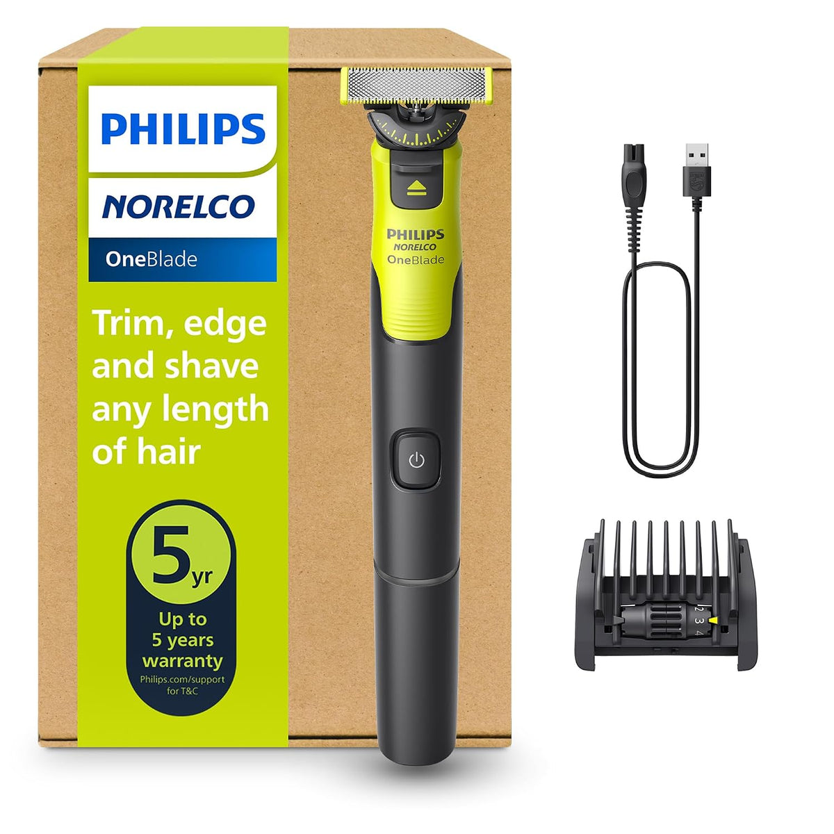 Norelco Philips OneBlade 360 con Conectividad Híbrida para Cara, Re...