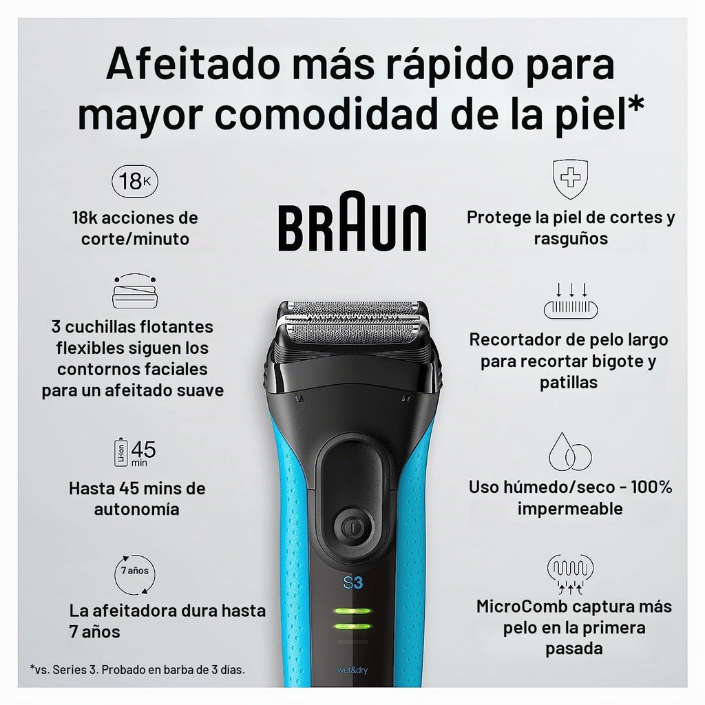 Braun Electric Series 3 - Maquinilla de afeitar con recortadora de...