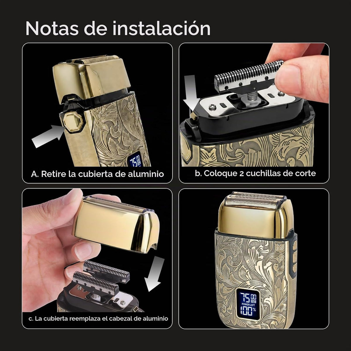 Ufree Close Shave - Afeitadoras eléctricas para hombres, maquinilla...