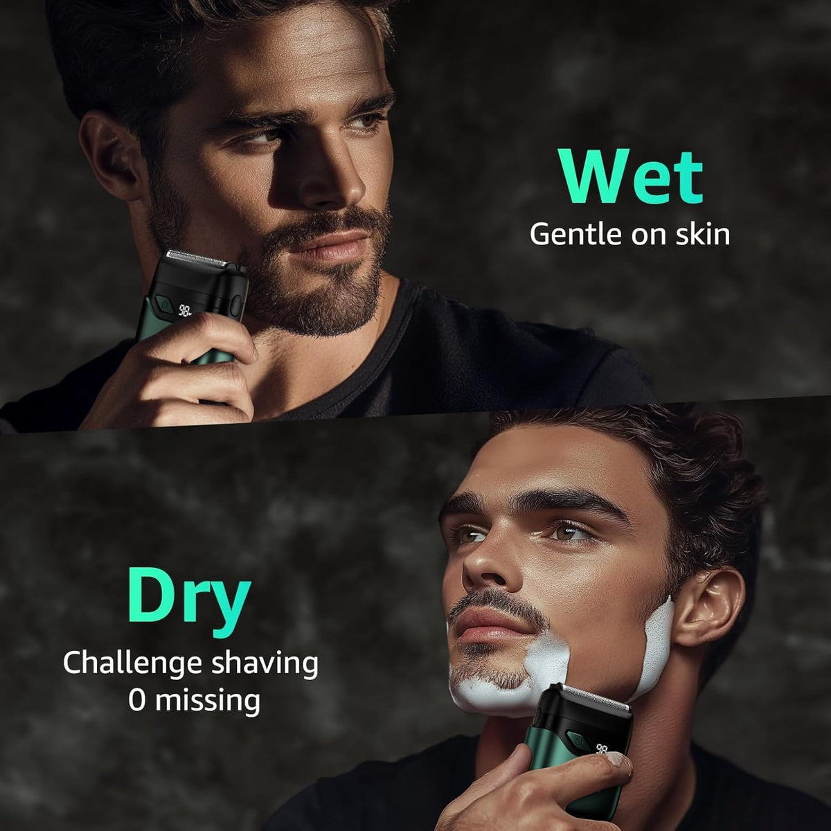 Mbzoey Afeitadoras eléctricas de lámina para hombres: IPX7 resisten...