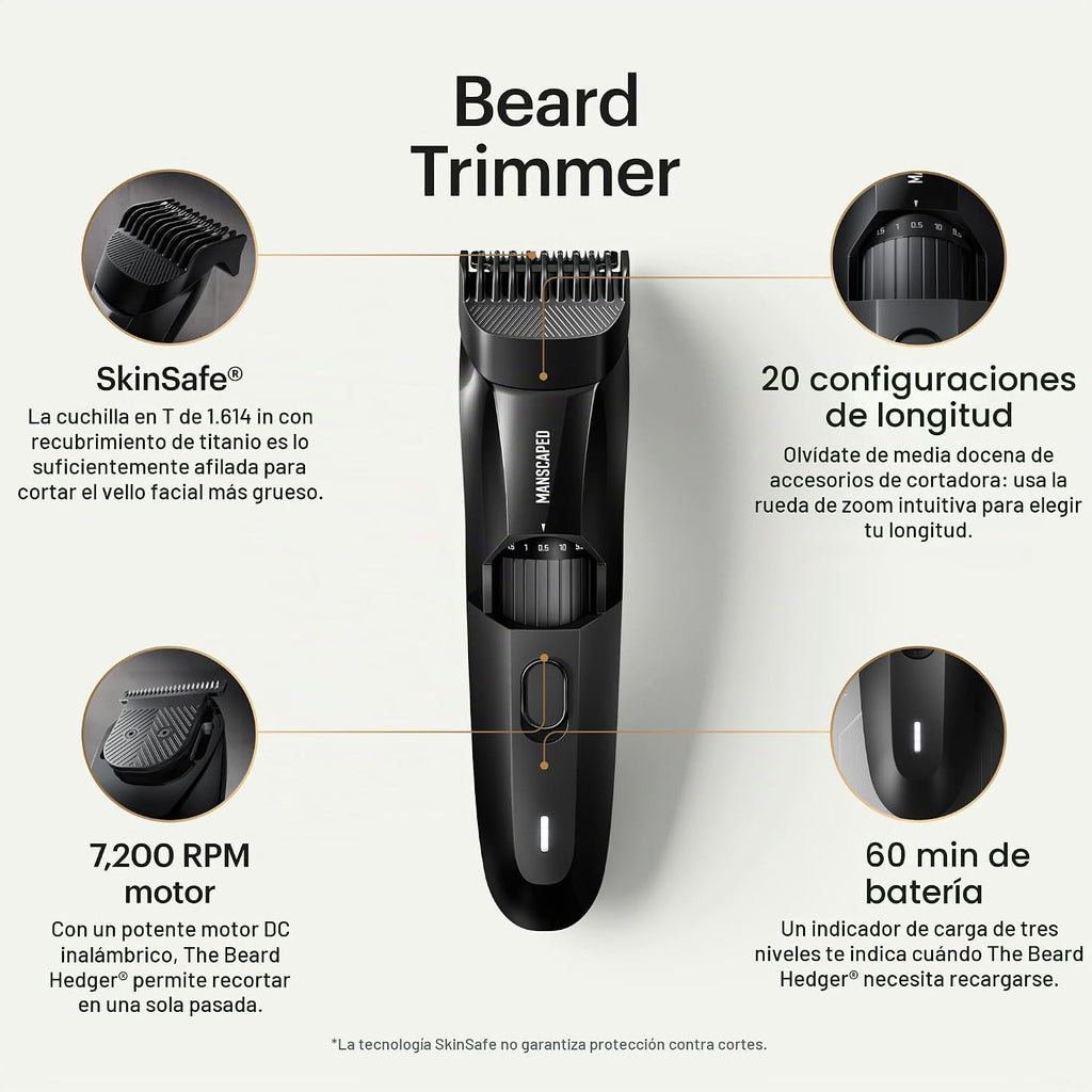 MANSCAPED® The Beard Hedger® - Cortadora de barba prémium para homb...