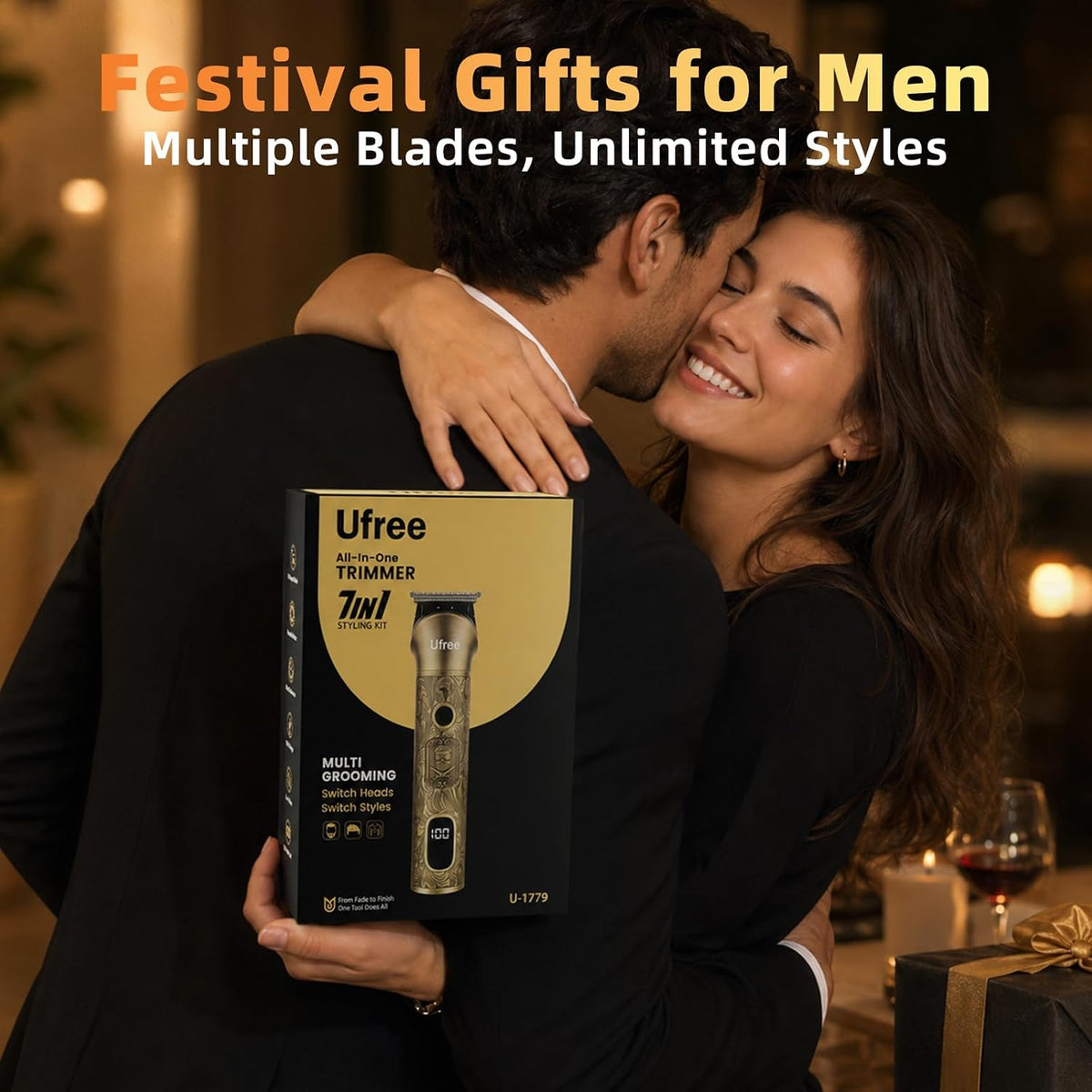 Ufree Recortadora de barba profesional para hombres, maquinilla de...
