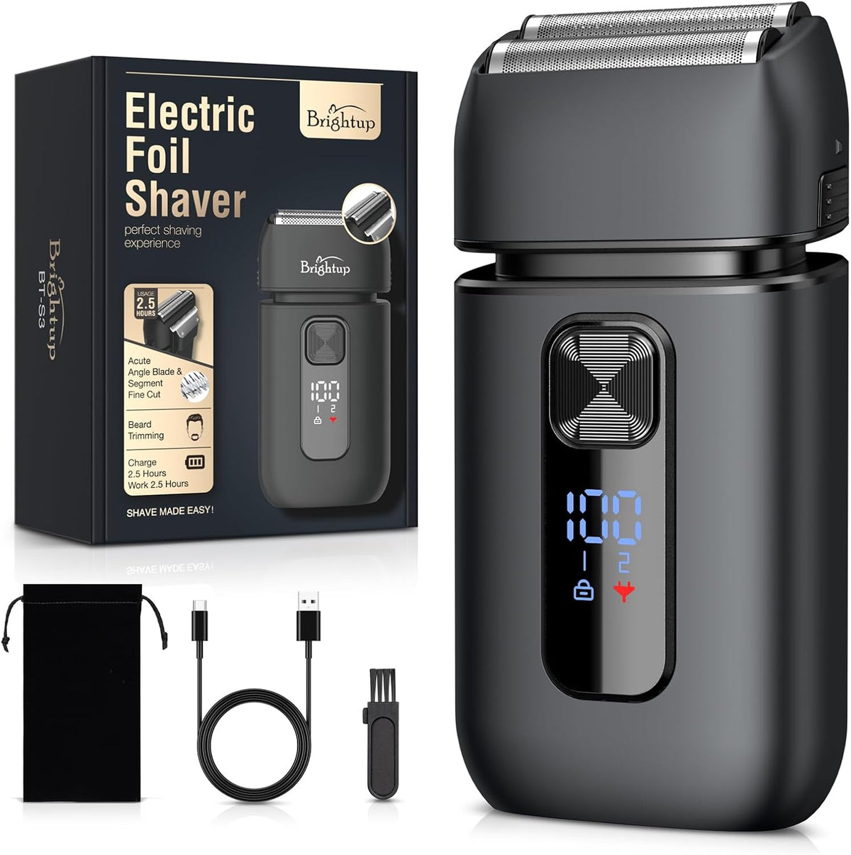 Brightup - Afeitadoras eléctricas de lámina para hombres - Maquinil...