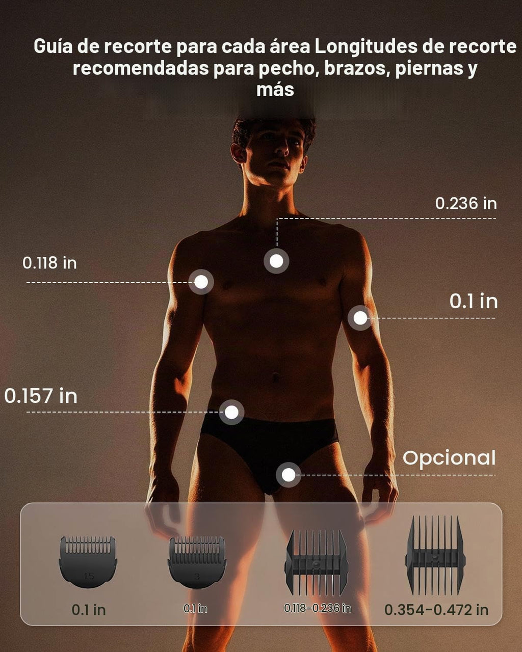 MANSPOT Manscape - Recortadora de vello corporal y de ingle para ho...