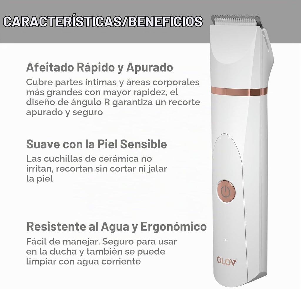 OLOV Recortadora eléctrica de pelo corporal, recortadora de ingle p...
