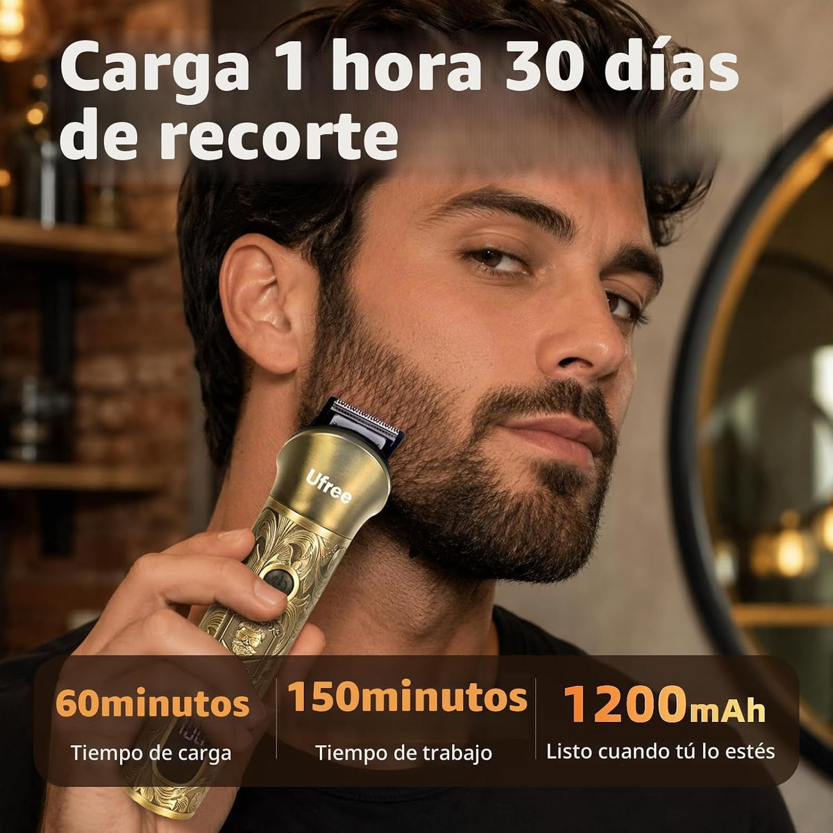 Ufree Recortadora de barba profesional para hombres, maquinilla de...