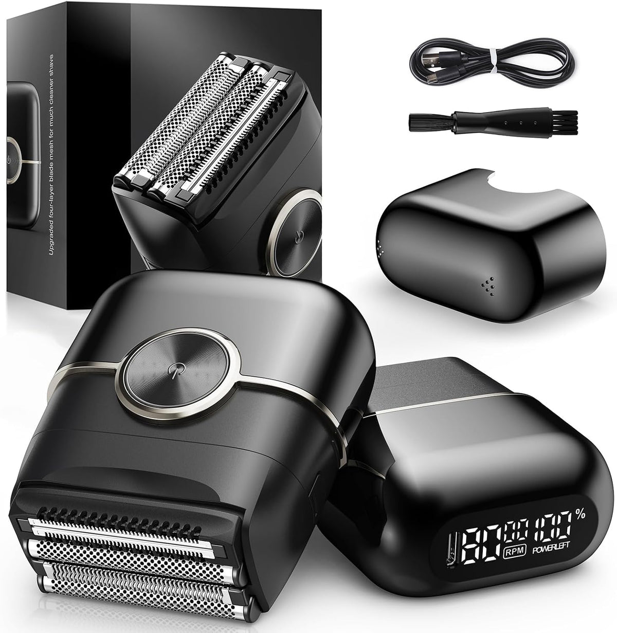 NKTMXY Afeitadoras eléctricas para hombres: 4 cuchillas flotantes y...
