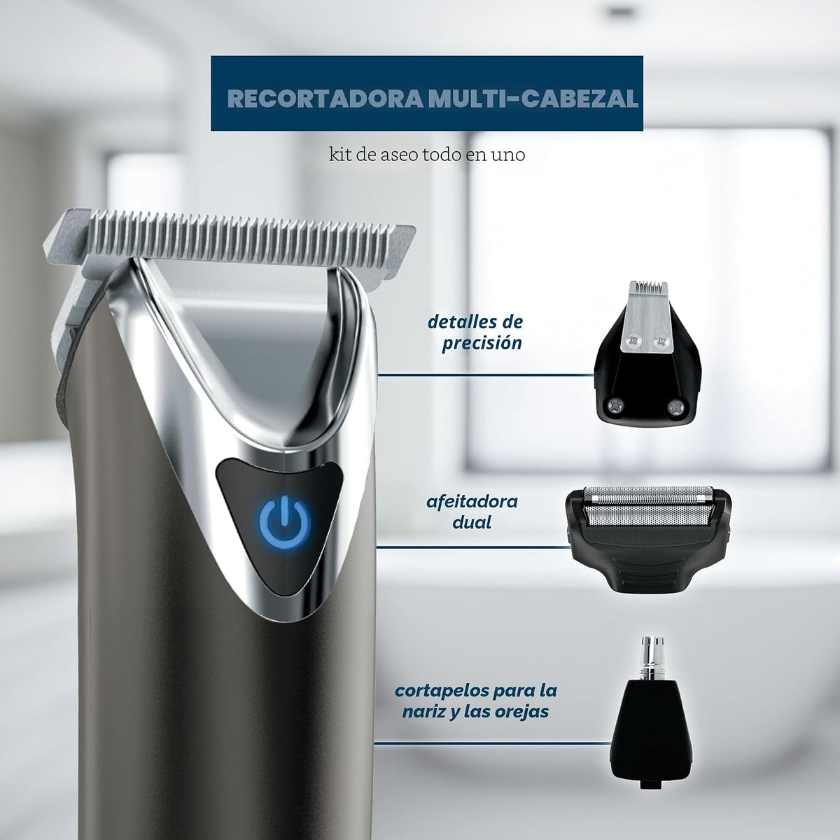 Cortadora de iones de litio de acero inoxidable número 9864 | Afeit...