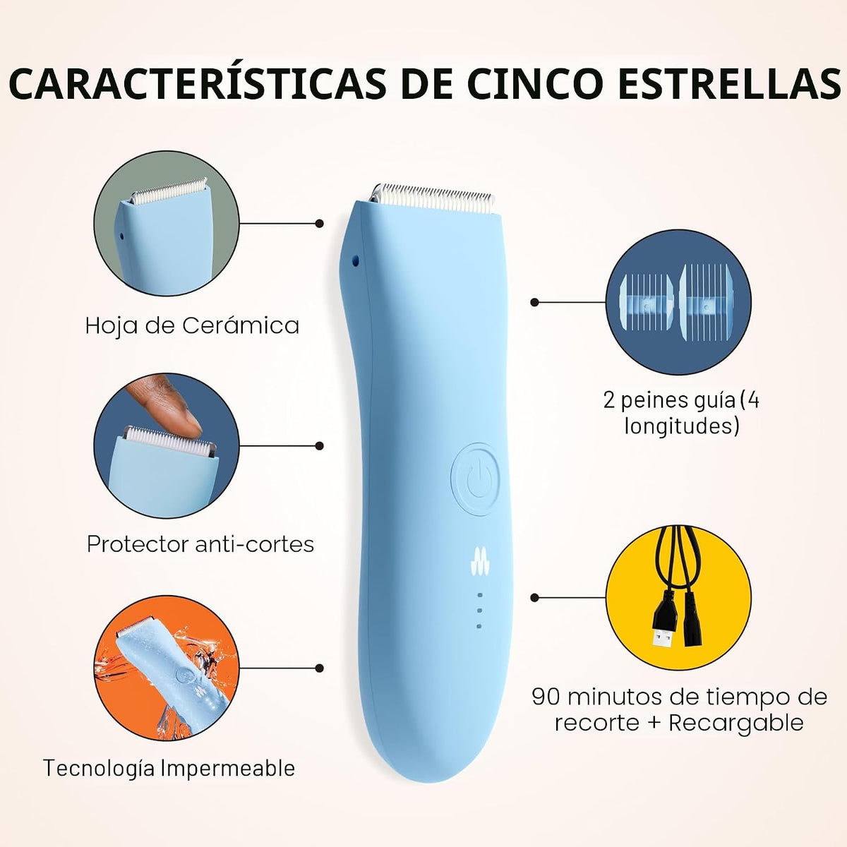 MERIDIAN The Trimmer Original - Recortadora de vello corporal para...