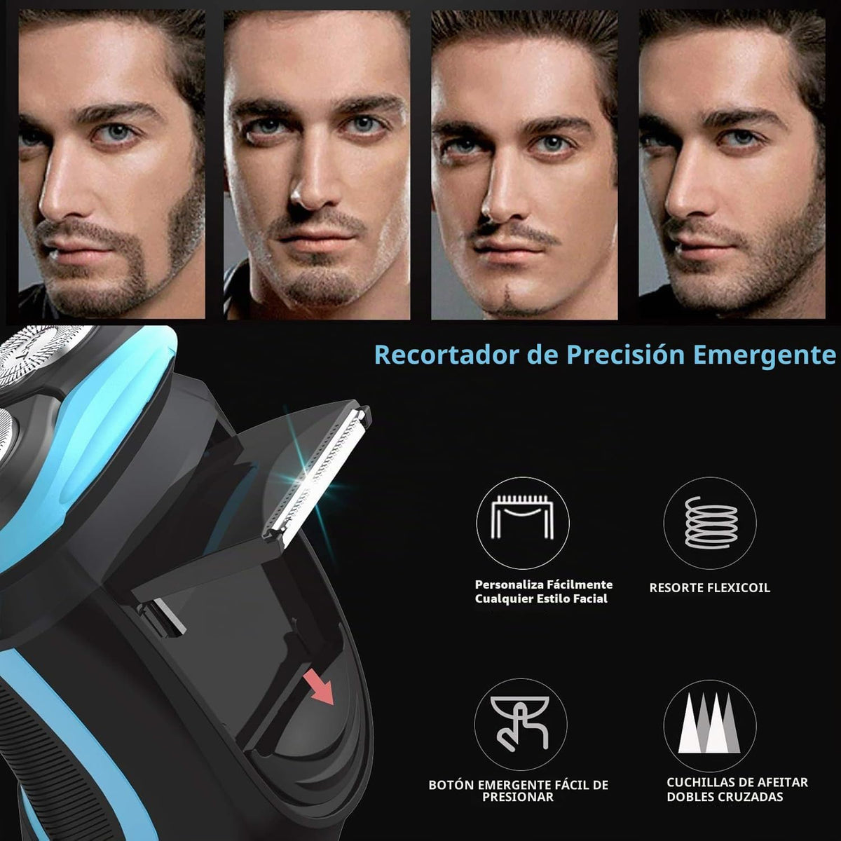 MAX-T Maquinilla de afeitar eléctrica para hombres con recortadora...