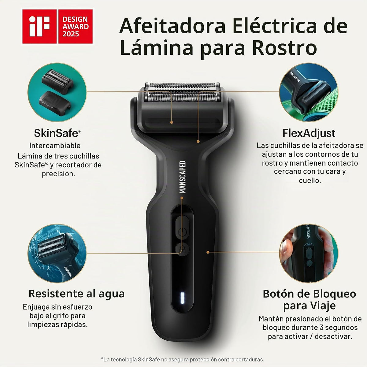 MANSCAPED® The Chairman™ Plus Afeitadora Eléctrica de Lámina Facial...