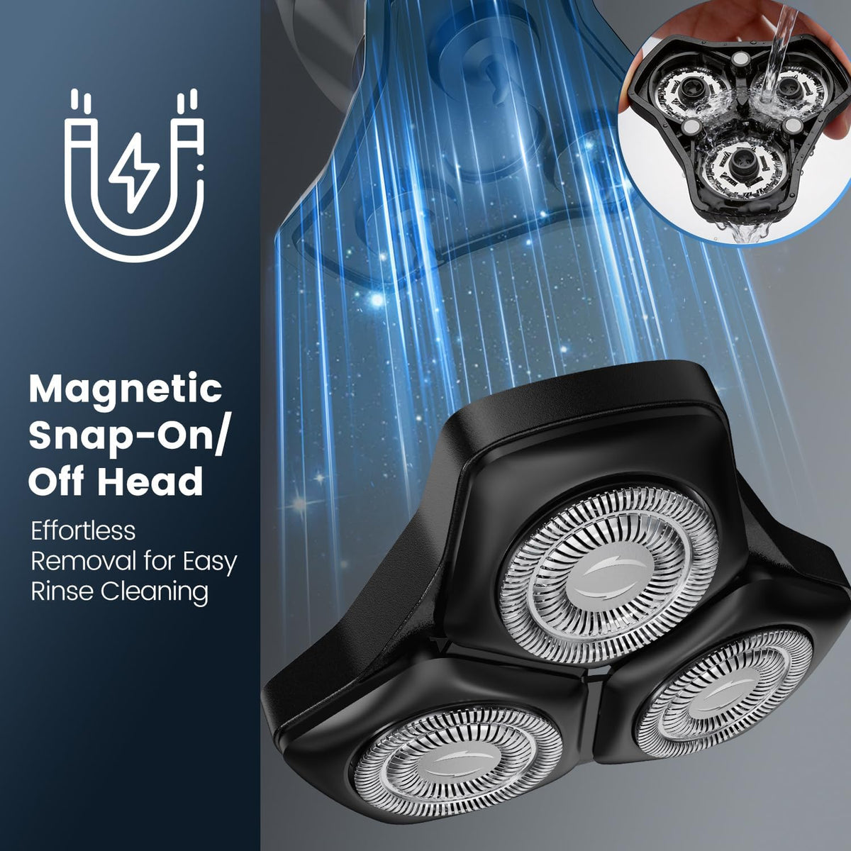 Maquinilla de afeitar eléctrica para hombres: afeitadora impermeabl...