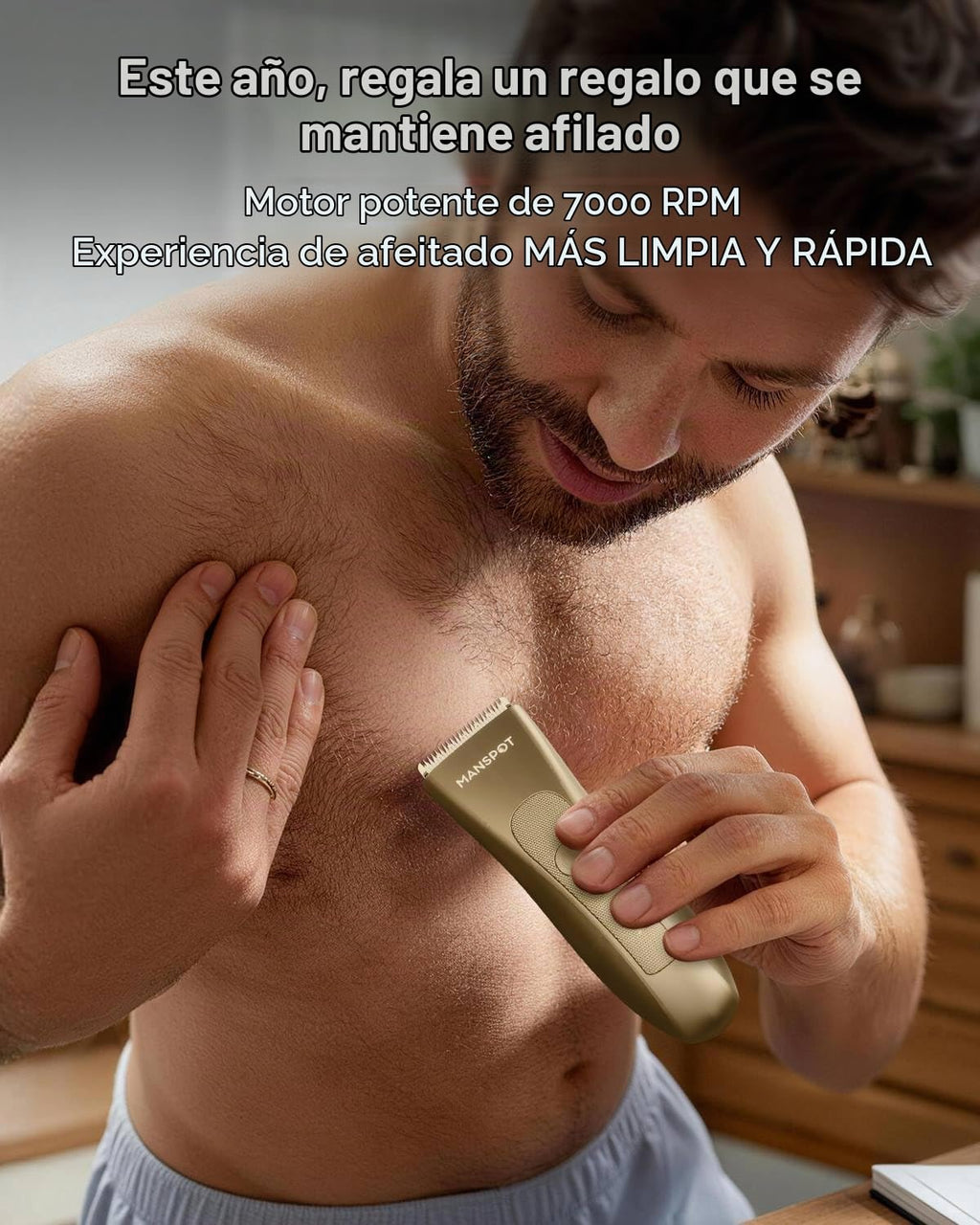 MANSPOT Manscape - Recortadora de vello corporal y de ingle para ho...
