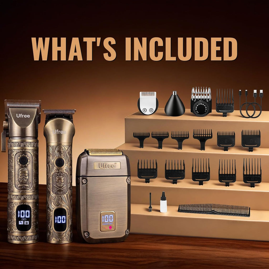 Ufree Cortadora de pelo para hombres, recortadora de barba, afeitad...