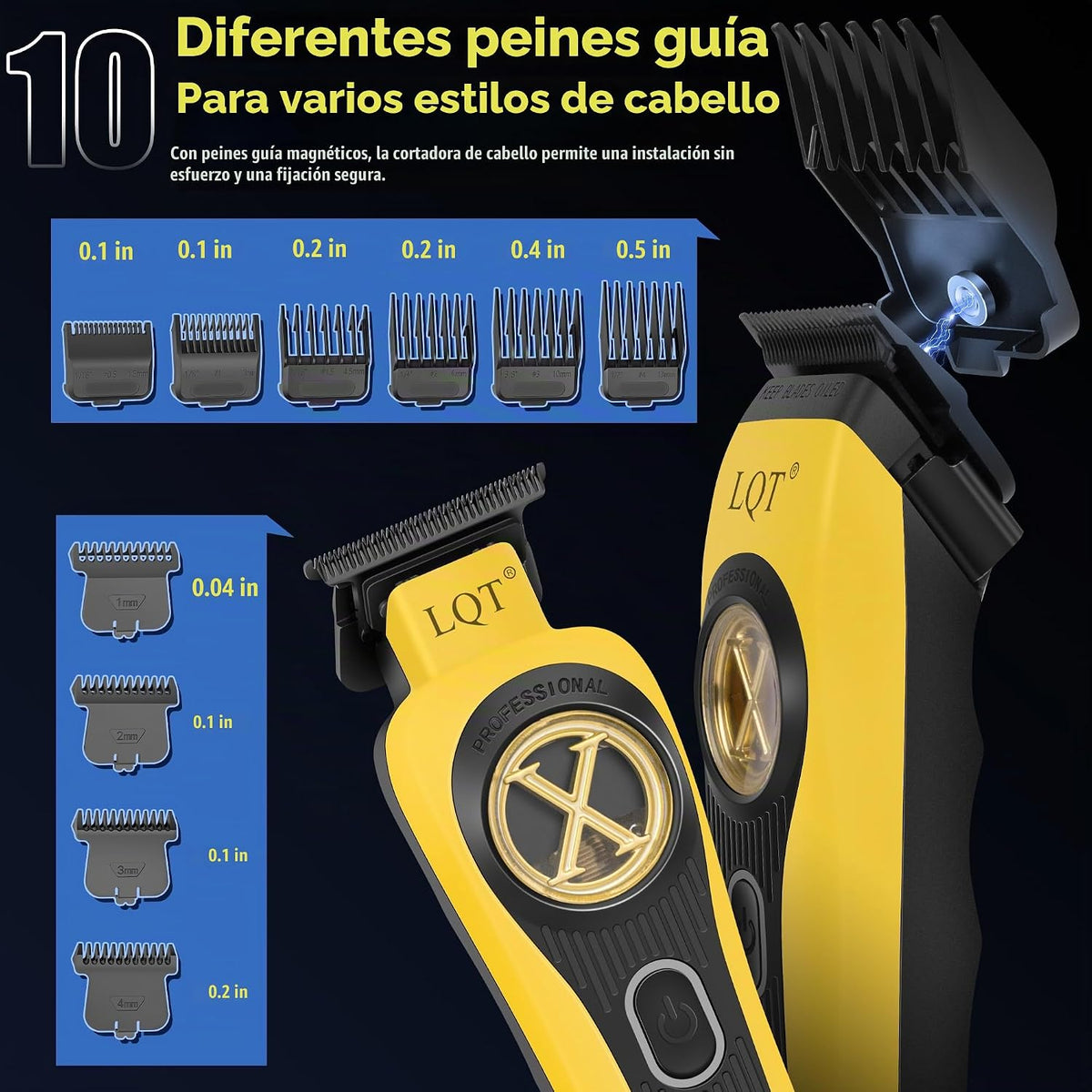 LQT - Kit profesional de cortapelos inalámbrico, recortadora recarg...