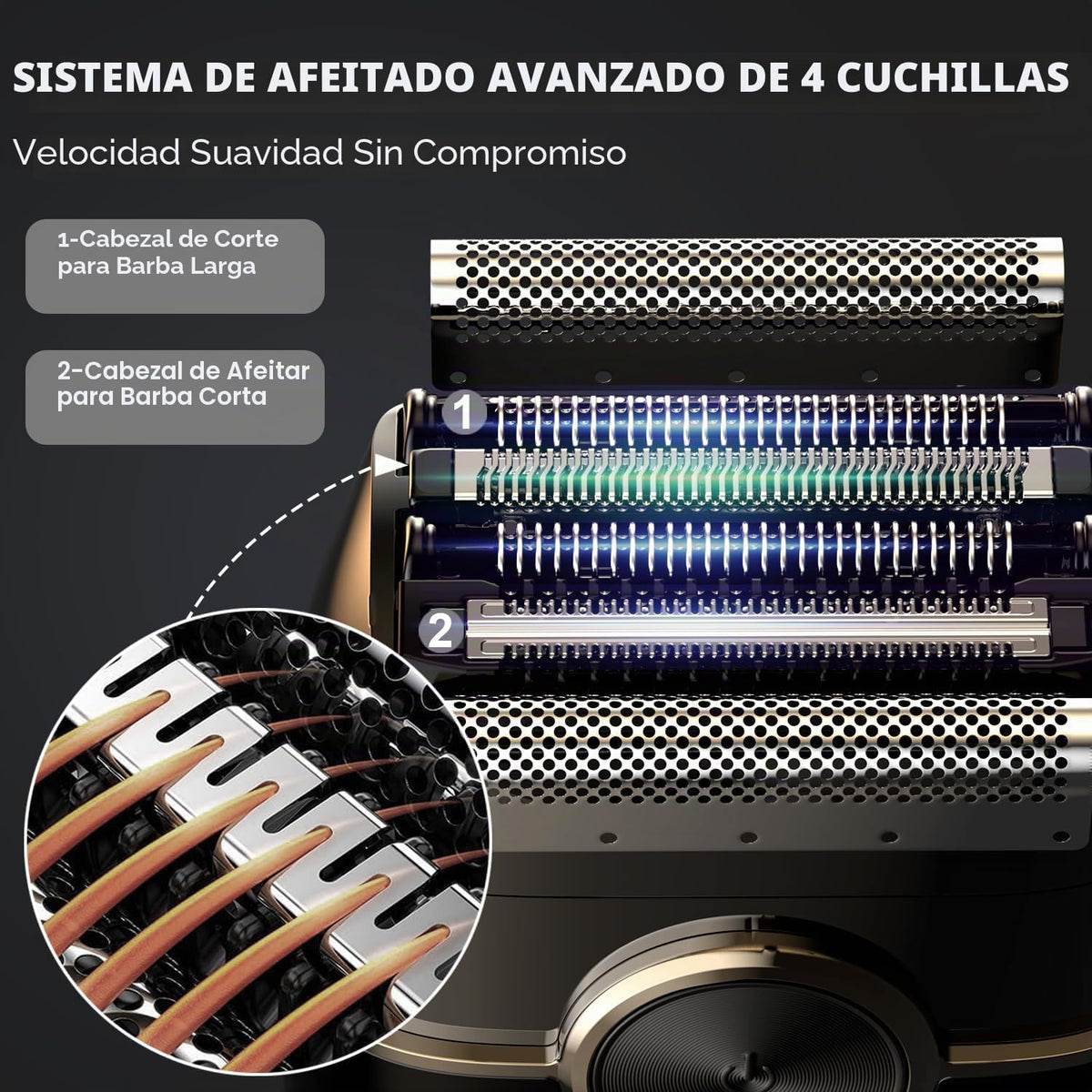 NKTMXY Afeitadoras eléctricas para hombres: 4 cuchillas flotantes y...