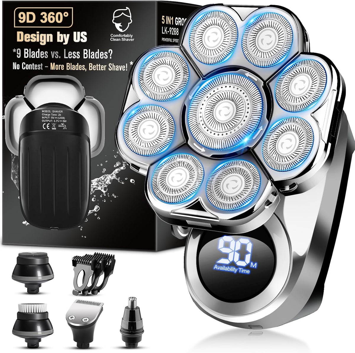 Afeitadora de cabeza para hombres calvos, afeitadoras eléctricas fl...