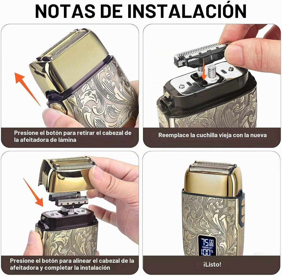Ufree Lámina y cortador de repuesto, cabezal de maquinilla de afeit...