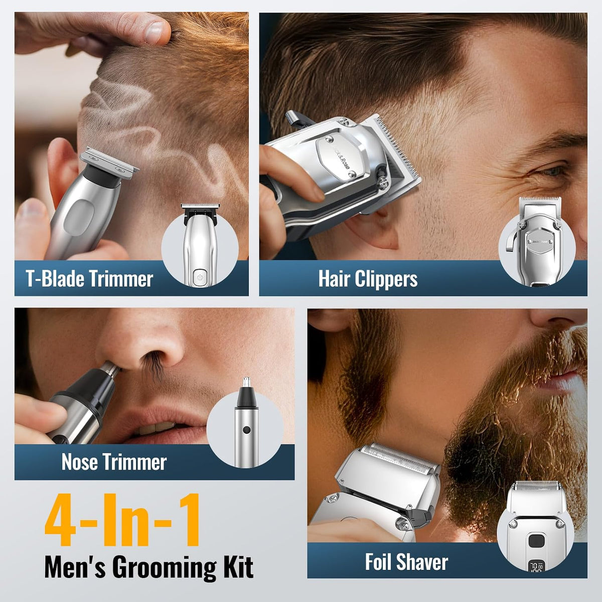 Jack &amp; Rose - Cortadora de pelo para hombres, kit profesional,...